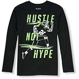 THE CHILDREN'S PLACE(ザ・チルドレンズプレイス) フットボールプレイヤーグラフィックティ ブラック トップス長袖Tシャツ 5～6歳【並行輸入】