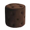 Curves Tufted Round Ottoman - Chocolate