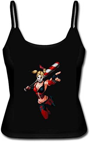 Female Spaghetti Strap Tank Top With spaghetti strap Camisole with Harley Quinn Print.