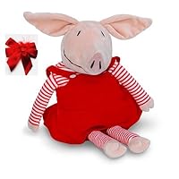 2 Item Bundle - Zoobies 18' Large Olivia Pillow Animal & Blanket + Hair Bow
