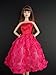 A Hot Pink Knee Length Dress Covered in Roses It so Cute Also Avail in Silver, Red, and Purple Made to Fit the Barbie Doll