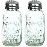 Set of 2 Glass Mason Jar Salt and Pepper Shakers