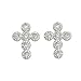 14K White Gold 0.14 ct. Diamond Cross Earrings
