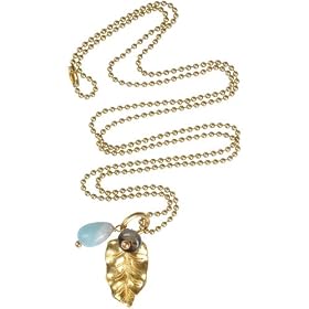 Solid Brass Leaf Pendant Necklace