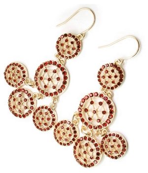 ELABORATE Ruby Red Swarovski Crystals Gold Chandelier Earrings