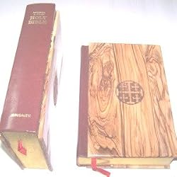 the Holy Bible (Catholic) , Olive Wood Cover (English, 1383 pages. 8.3x5.5x2")