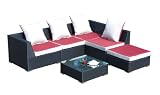 Ambientehome 63709 Loungegruppe Nairobi 6-teilig Polyrattan, schwarz