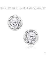 1.54ct. Natural White Sapphire Earrings