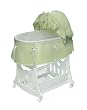 Badger Basket Company Portable Bassinet 'N Cradle with Toybox Base - Sage Waffle Pleated