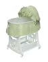 Badger Basket Company Portable Bassinet 'N Cradle with Toybox Base - Sage Waffle Pleated