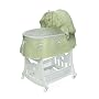 Badger Basket Company Portable Bassinet 'N Cradle with Toybox Base - Sage Waffle Pleated