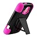 Reiko Silicon Case and Protector Cover for ZTE SONATA 4G Z740G - Retail Packaging - Hot Pink Black