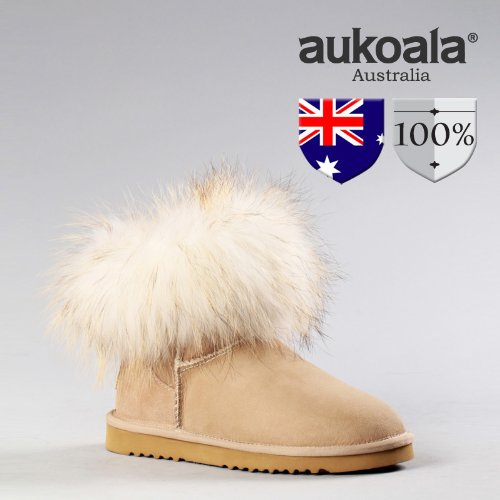 Aukoala Snow Boots Australia Sheepskin Warm Nataleta For Womens_Sand_Us Size 9 On Sale