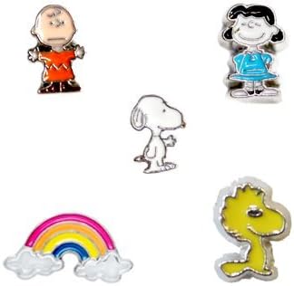 5 Pc Snoopy Theme Set Floating Charms For Floating Lockets and Jewelry- Free Shipping (Exclusively Sold by HOTBUYKING)