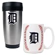 Detroit Tigers MLB Stainless Steel Travel Tumbler & Game ball Ceramic Mug Set - Primary Logo by Great American Products