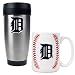 Detroit Tigers Stainless Steel Travel Tumbler & Gameball Ceramic Mug Set - Primary Logo MLB Baseball