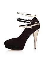 Fornarina Zapatos Black/Platinum Suede/Met. (Negro)