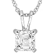 3/8carat Asscher Diamond Solitaire Pendant (HI/VS-SI) in 14k White Gold