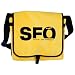 San Francisco Airport Code SFO Messenger Bag Yellow Solid