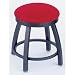 Misha 18 Swivel Vanity Stool Metal Finish: Bronze, Casters: No, Seat Type: Upholstery - Interval-Taupe