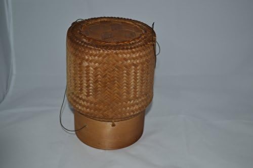 Sticky Rice Bamboo Box Kratip Thai Handicraft Kitchenware Handmade From E-Sarn Thailand Size Width 4.5" Height 6.5"