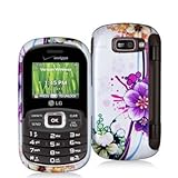 Purple Flower Chain Design Crystal Hard Skin Case Cover for LG Octane VN530 ....