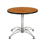 OFM LT36RD-CHERRY 36 Inch Round Multi-Purpose Table - Chrome X Base - Cherry