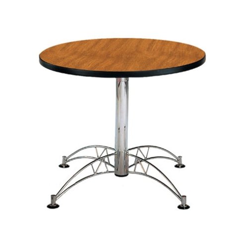 OFM LT36RD-CHERRY 36 Inch Round Multi-Purpose Table - Chrome X Base - Cherry
