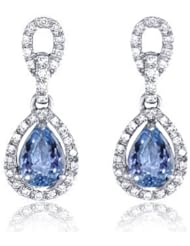 2.55ct Topaz & Vs Diamond Accented Earrings 14k Gold