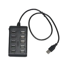 10 Ports haute vitesse USB l�ger simplifi�e Ultra Slim 2.0/1.1 Hub
