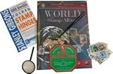 World Stamp Album, Hinges, Stamps, Tweezers & Magnifier