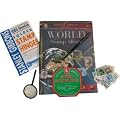 World Stamp Album, Hinges, Stamps, Tweezers & Magnifier