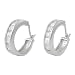 Sterling Silver CZ Princess-cut Hoop Earrings
