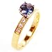 Diamond and Sapphire Engagement Ring or Right Hand Ring, Platinum and 18k Yellow Gold, Ring Size 6 (T.w 0.90)