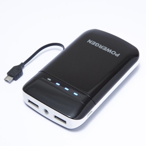 PowerGen PGMPP9000 External Battery Pack High Capacity 9000mAh Power Bank Charger Dual USB output (w/imbedded Micro USB) for Apple iPhone 5 4s 4 3Gs 3G, iPod Touch, iPad 2 3/ HTC sensation, XE, XL, One X S V, Thunderbolt, Inspire 4G , EVO 3D, EVO 4G, Desi