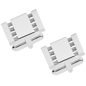 Visol Cables Two-Tone Stainless Steel Mens Cuff Links