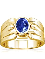 18K Yellow Gold Oval Cut Blue Sapphire Solitaire Ring