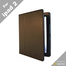 amCase(TM) iPad 2 Leather Case and Flip Stand(Black) for Apple iPad 2 Wifi 3G 16GB, 32GB, 64GB... by 