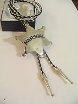MARSHAL Metal STAR BOLO TIE Cowboy WESTERN NECKLACE