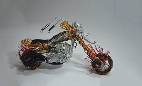 FingersStudio 42cm Metal-Wire Braided Ghost Rider Motorcycle, coolest men's gear, home decor, collection &amp; gift idea