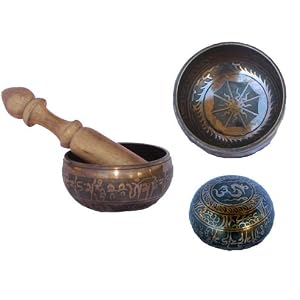 Tibetan Buddhist Singing Bowl Brown, 4 Inches Wide