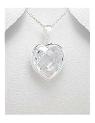 Heart CZ Pendant Necklace In 92.5 Sterling Silver