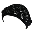 New Cotton Open Hand Knit Crochet Slouchy Beret Hat Black