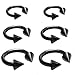 joybeauti 6pcs 16G Surgical Steel Nose Ring for Men Fake Nose Ring Septum Piercing Horseshoe Septum Ring Cartilage Helix Tragus Earring Hoop Lip Eyebrow Rings for Women 6mm 10mm 14mm (Black Spike)