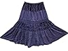 Gypsy Skirt Dark Blue Velvet Patch Stonewashed Rayon Hippie Boho Maxy Skirt