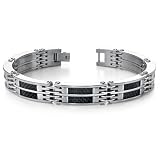 European Style Steel and Carbon Mens Heavy Duty Bracelet