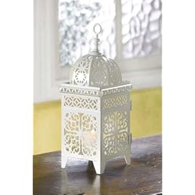 50 WHITE MOROCCAN WEDDING CANDLE LANTERN CENTERPIECES by GiftsForHimOrHer