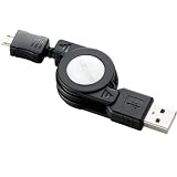 ELECOM Micro-USB(A-MicroB)ケーブル 巻き取り式 0.7m ブラック MPA-AMBIRL07BK