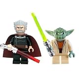 Yoda and Count Dooku (Clone Wars) - LEGO Star Wars Figures with Lightsabers