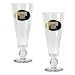 Pittsburgh Pirates MLB 2pc Pilsner Glass Set with Baseball on stem - Oval Logo by Great American Products